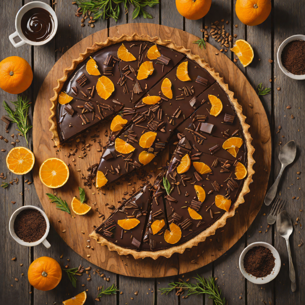 Bitters-Spiced Dark Chocolate and Orange Tart