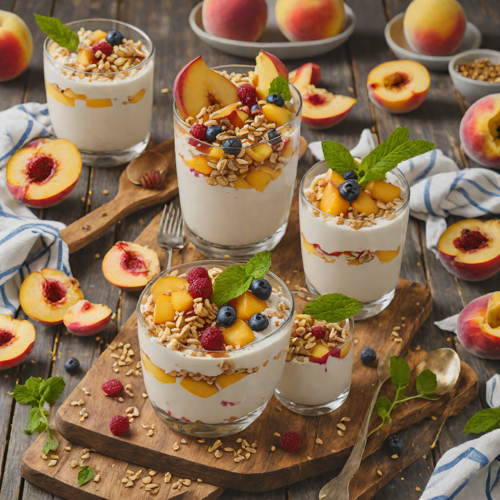 No-Bake Midwest Peach and Honey Yogurt Parfait