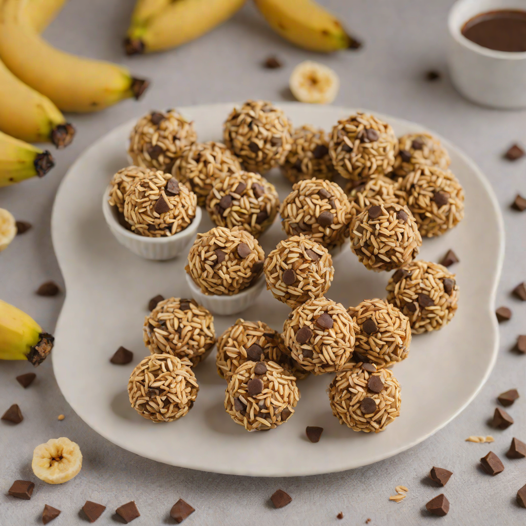 No-Bake Banana Oat Energy Bites with Chocolate Chips