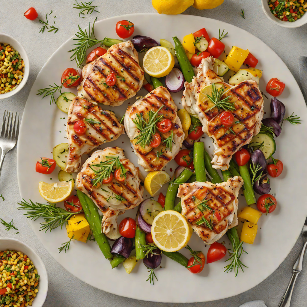 Lemon-Rosemary Grilled Chicken with Summer Vegetable Medley