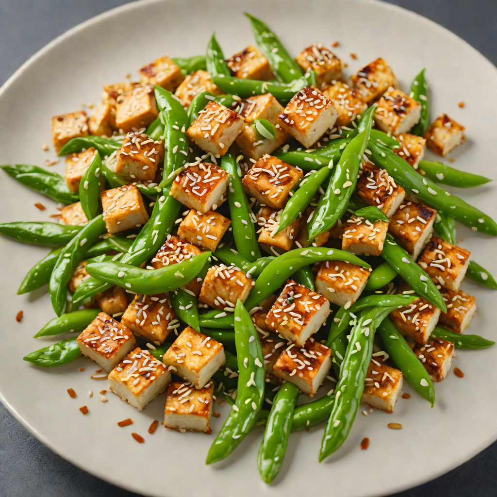 Stir-Fried Tofu with Ginger, Snow Peas, and Toasted Sesame