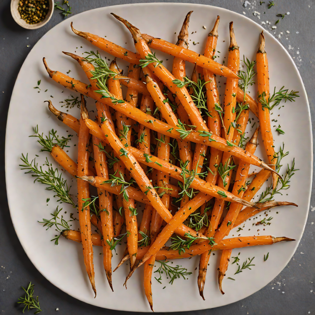 Smoked River Salt Roasted Carrots with Thyme and Garlic