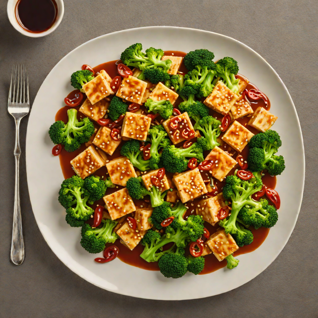 Stir-Fried Tofu with Broccoli and Chili Garlic Sauce
