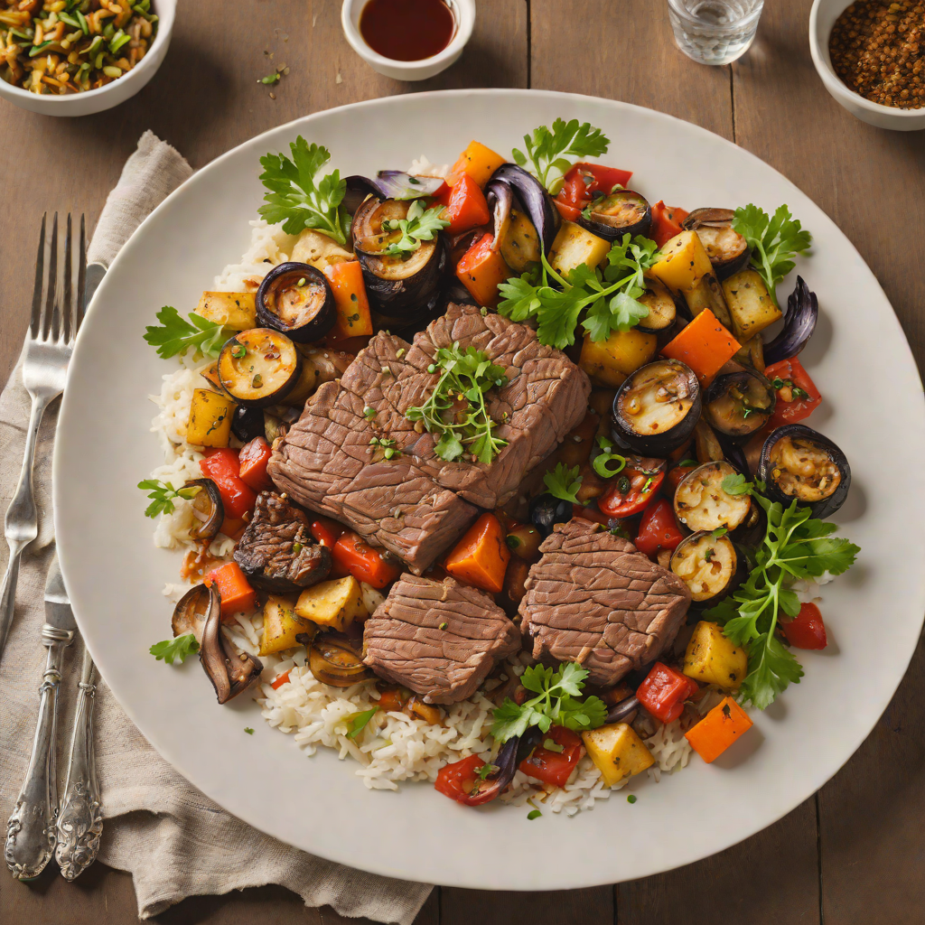 Slow-Cooked Tibs Beef with Mitmita and Roasted Vegetables
