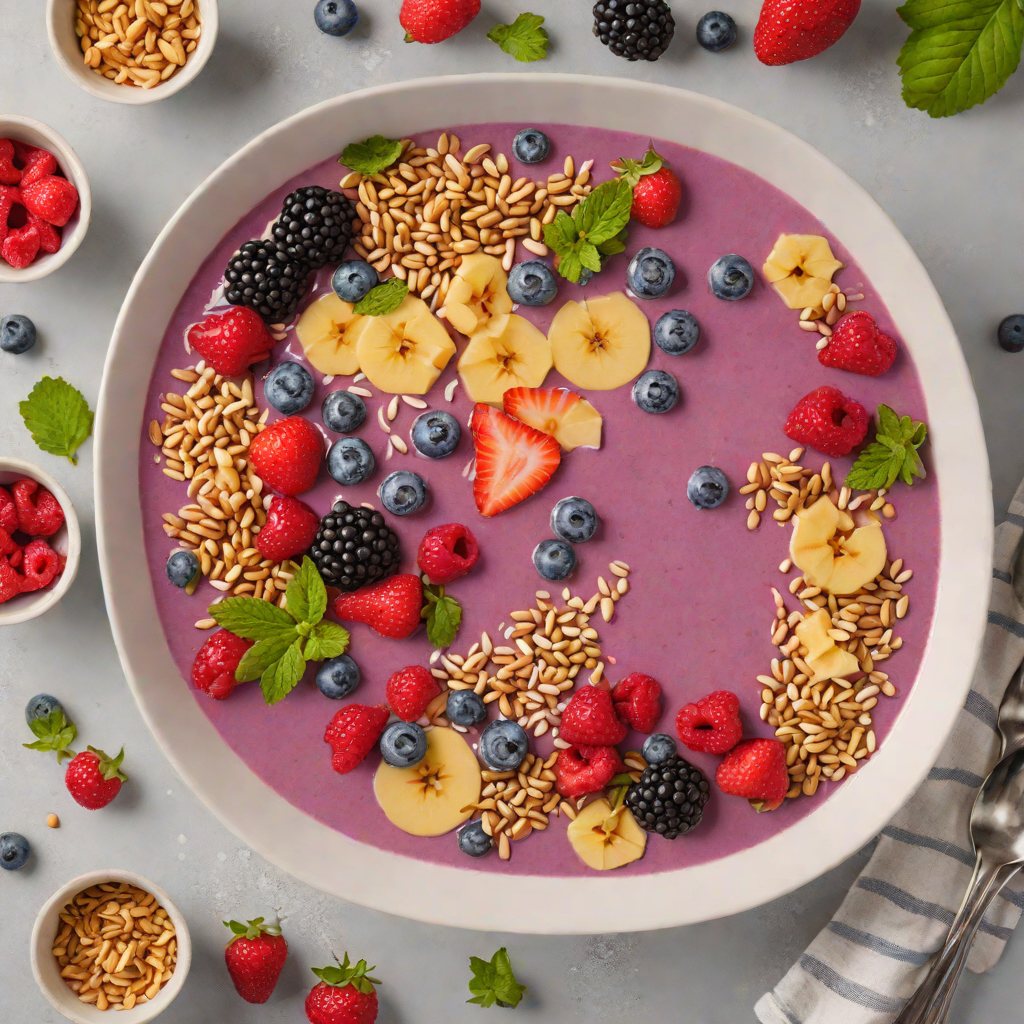 Antioxidant-Rich Probiotic Berry Smoothie Bowl with Collagen