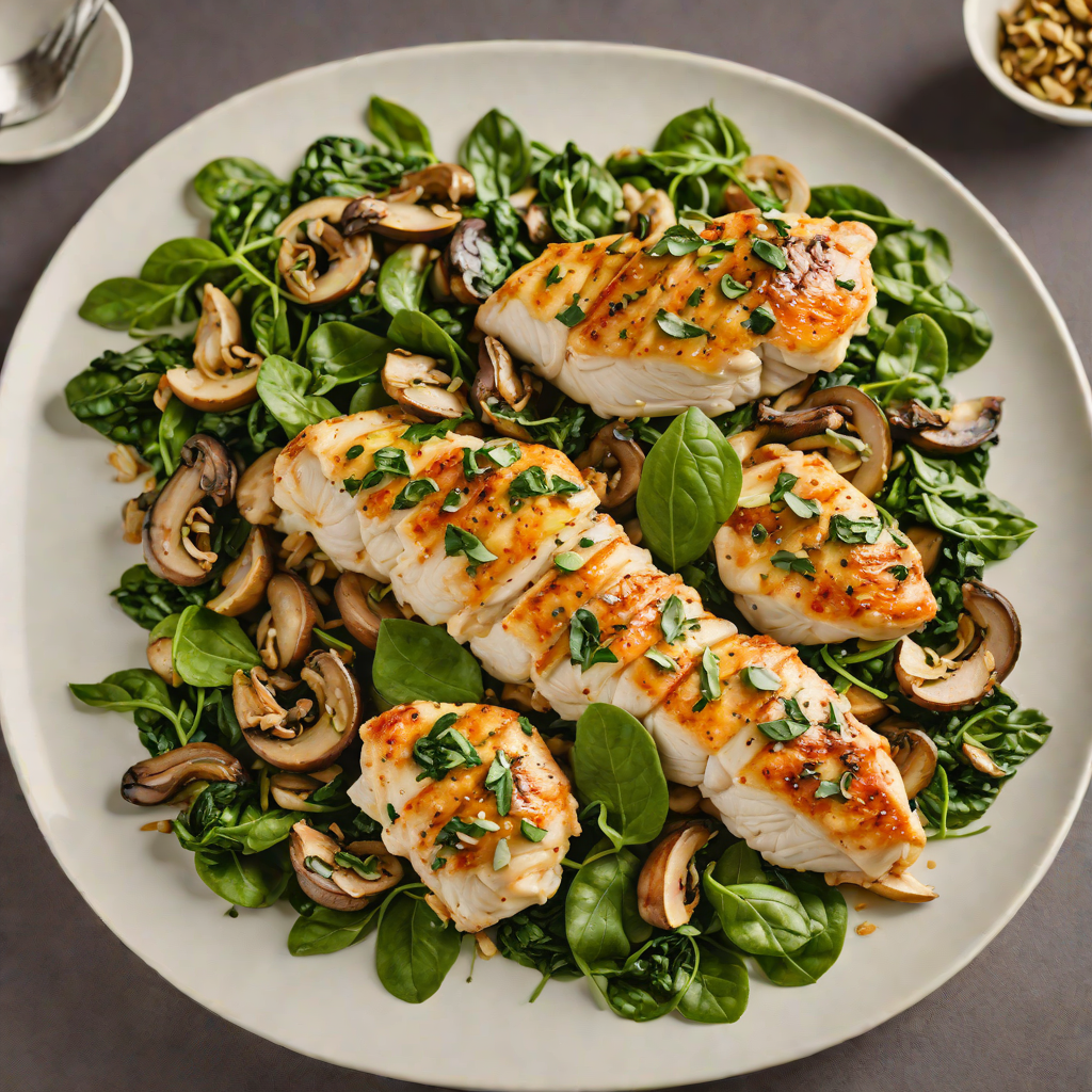 Sautéed Lemon-Garlic Chicken with Spinach and Mushrooms