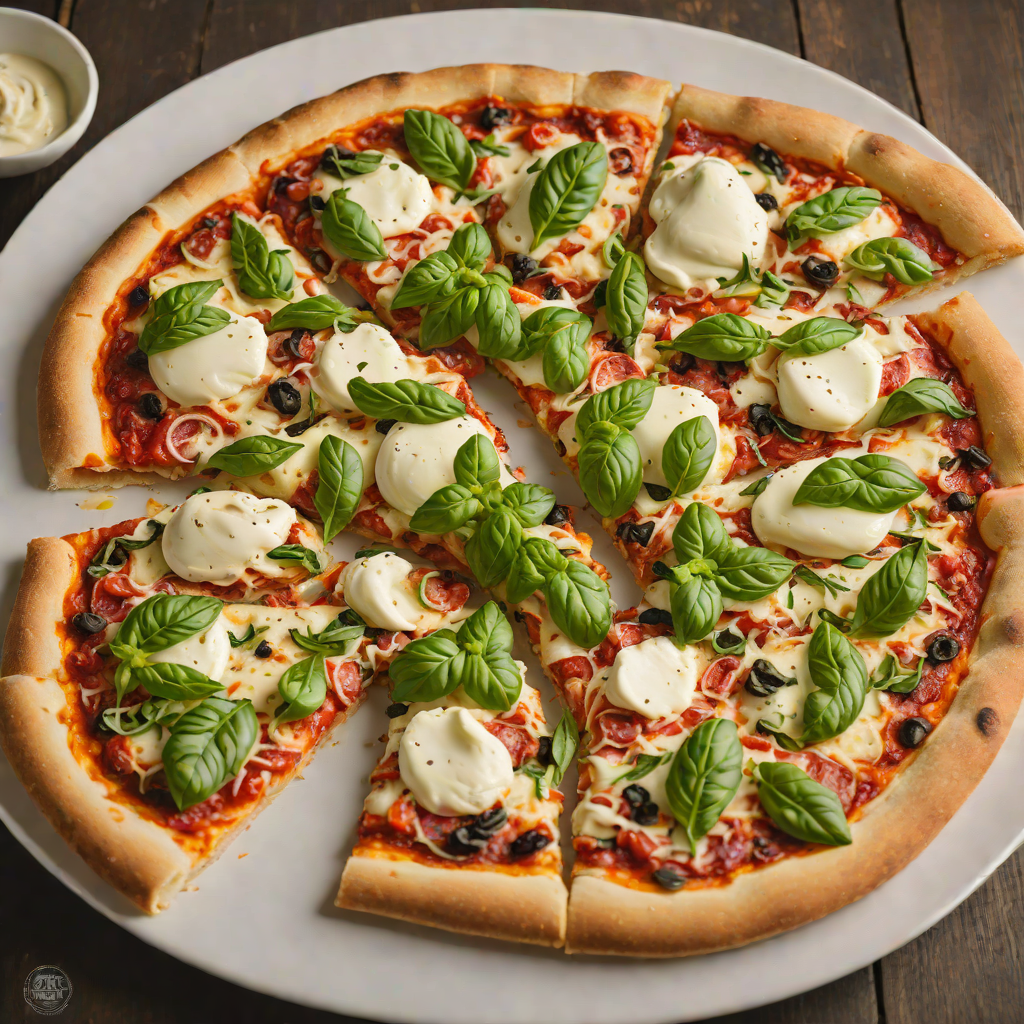 Wood-Fired Pizza with Fresh Mozzarella and Basil Finish