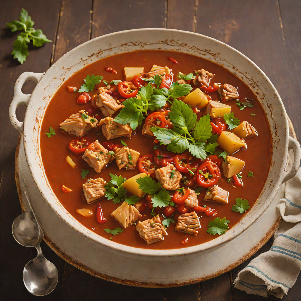 Turkey Kak’ik Stew with Roasted Tomato and Chili Broth