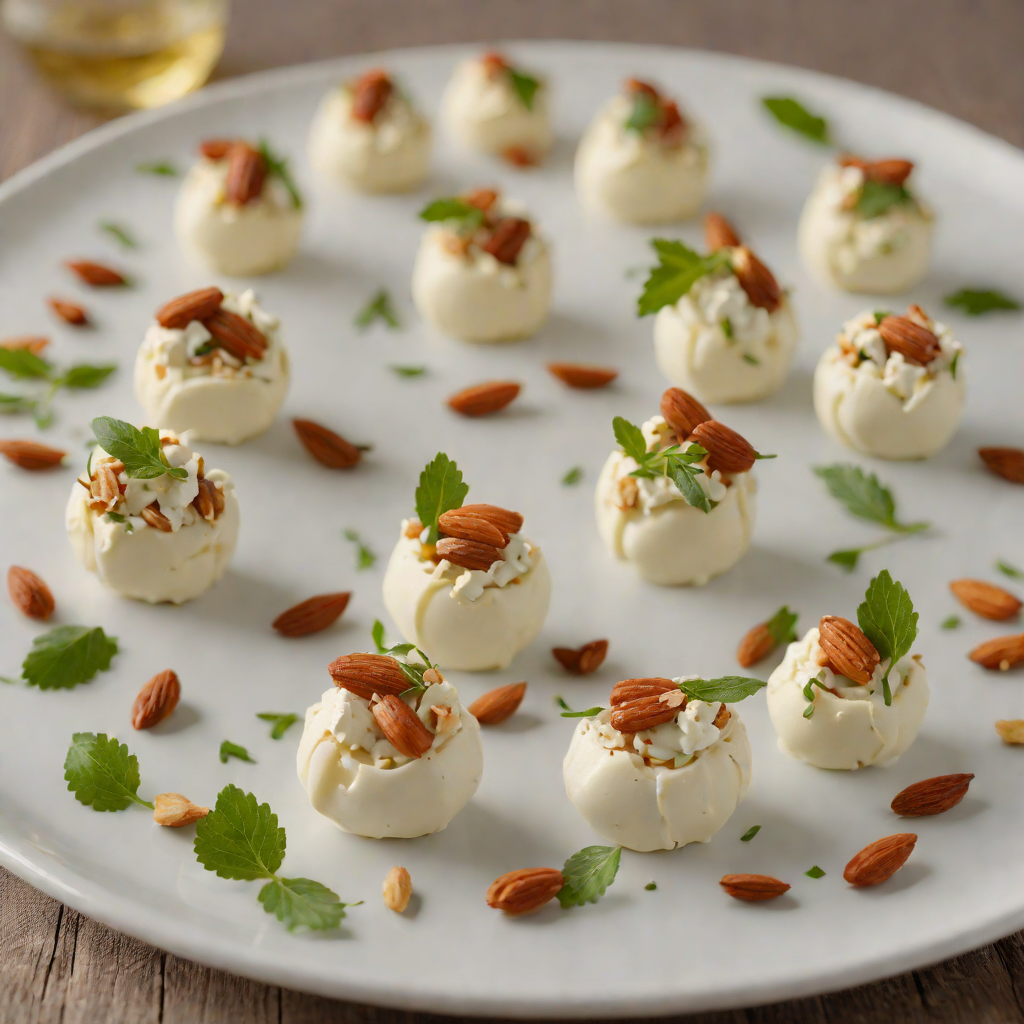 Vegetarian Bon Bon Bites with Herbed Ricotta and Toasted Almonds