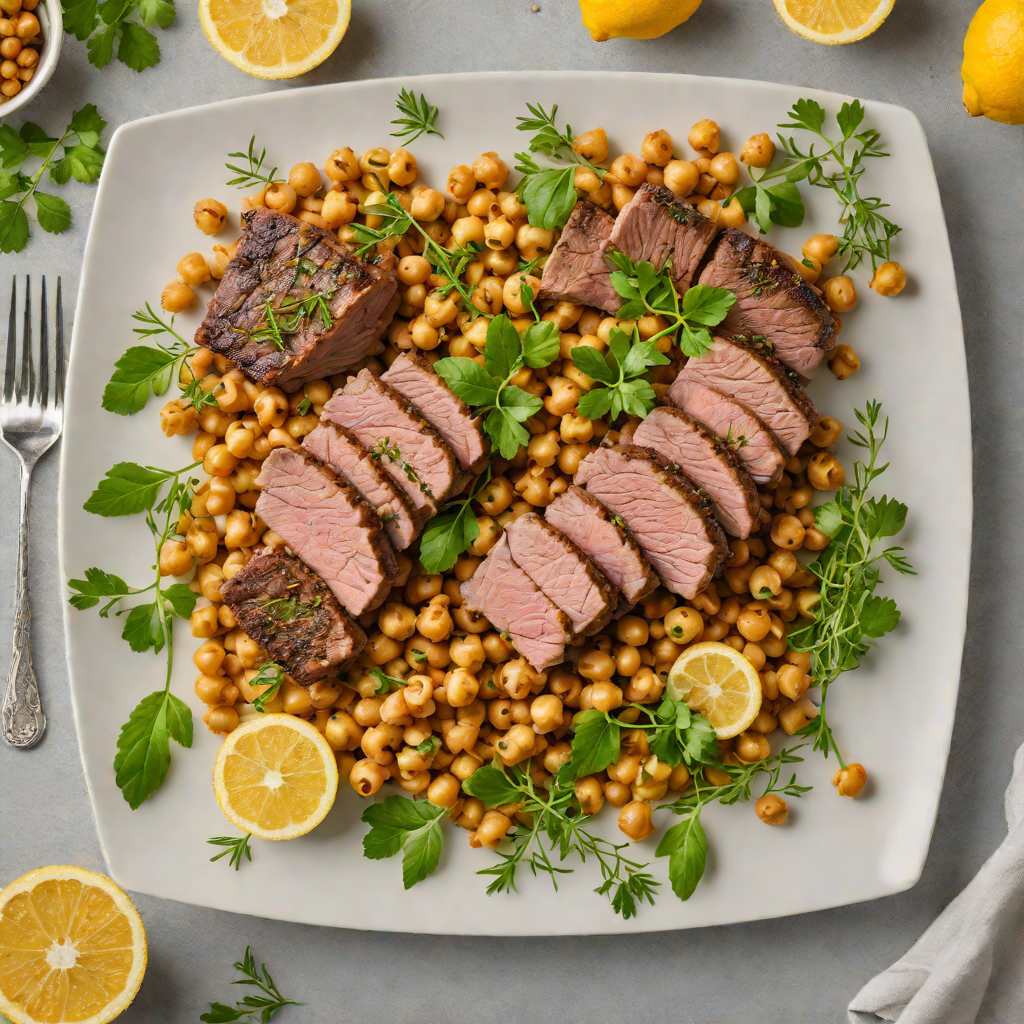 Lemon-Oregano Sheet Pan Lamb with Chickpeas