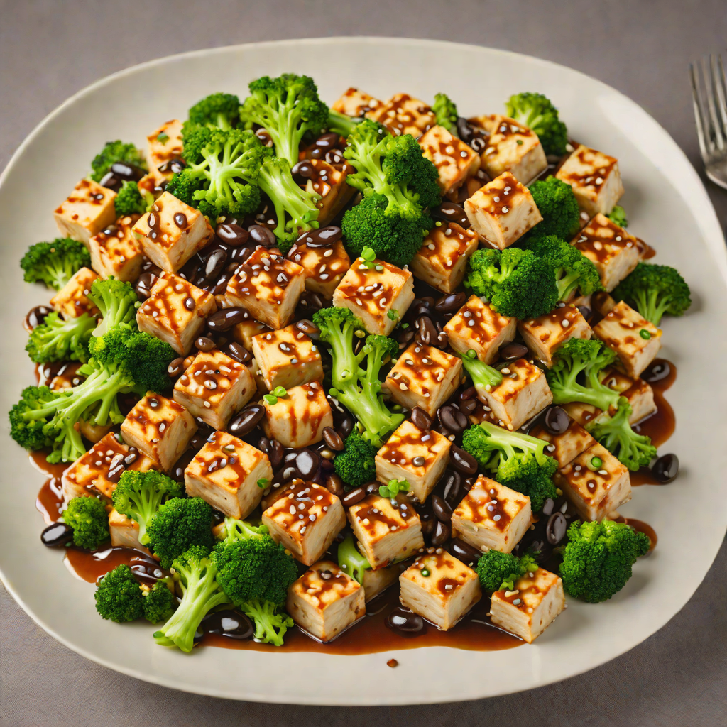 Quick Stir-Fried Tofu with Broccoli and Black Bean Sauce