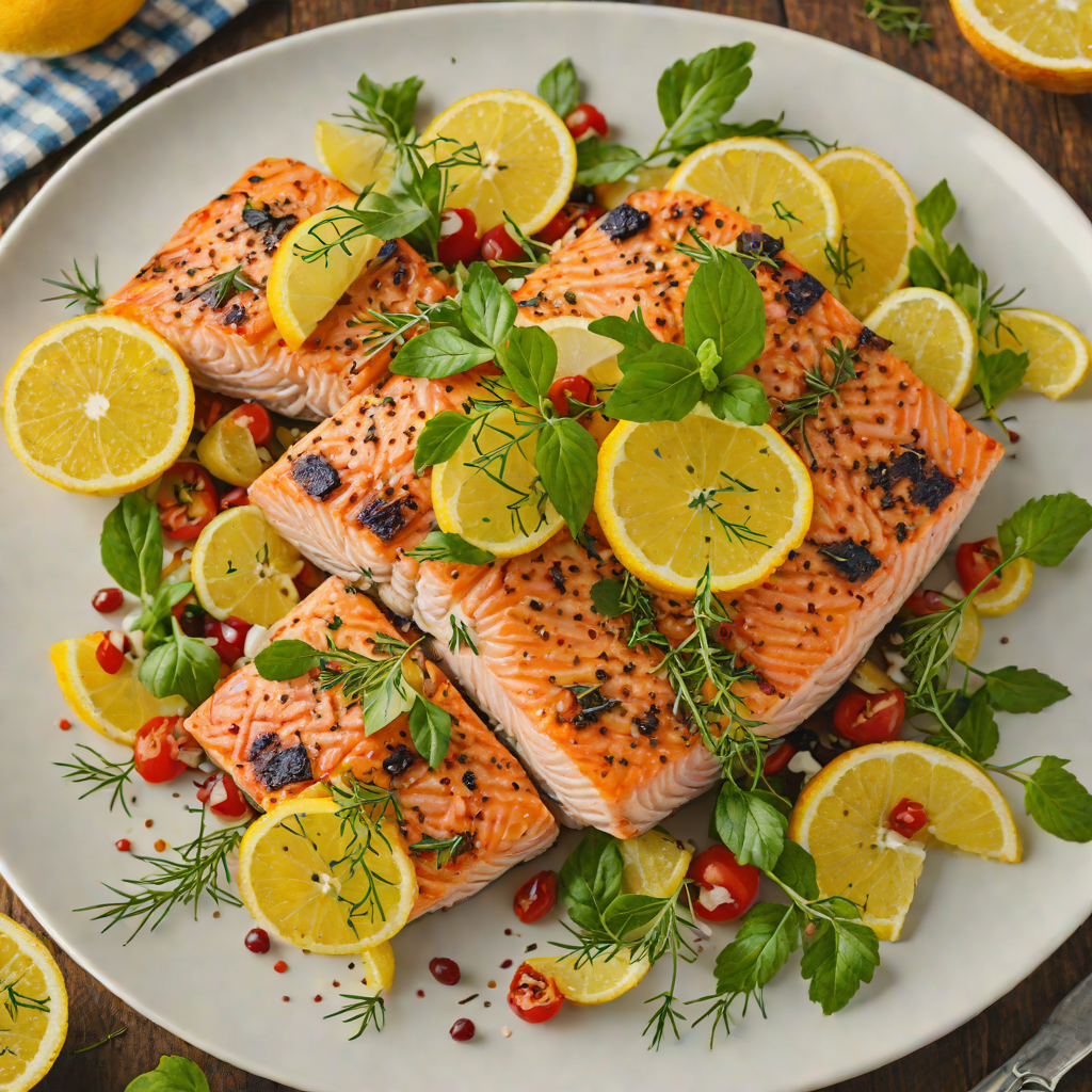 Fun Around Me Citrus and Herb Grilled Mediterranean Salmon