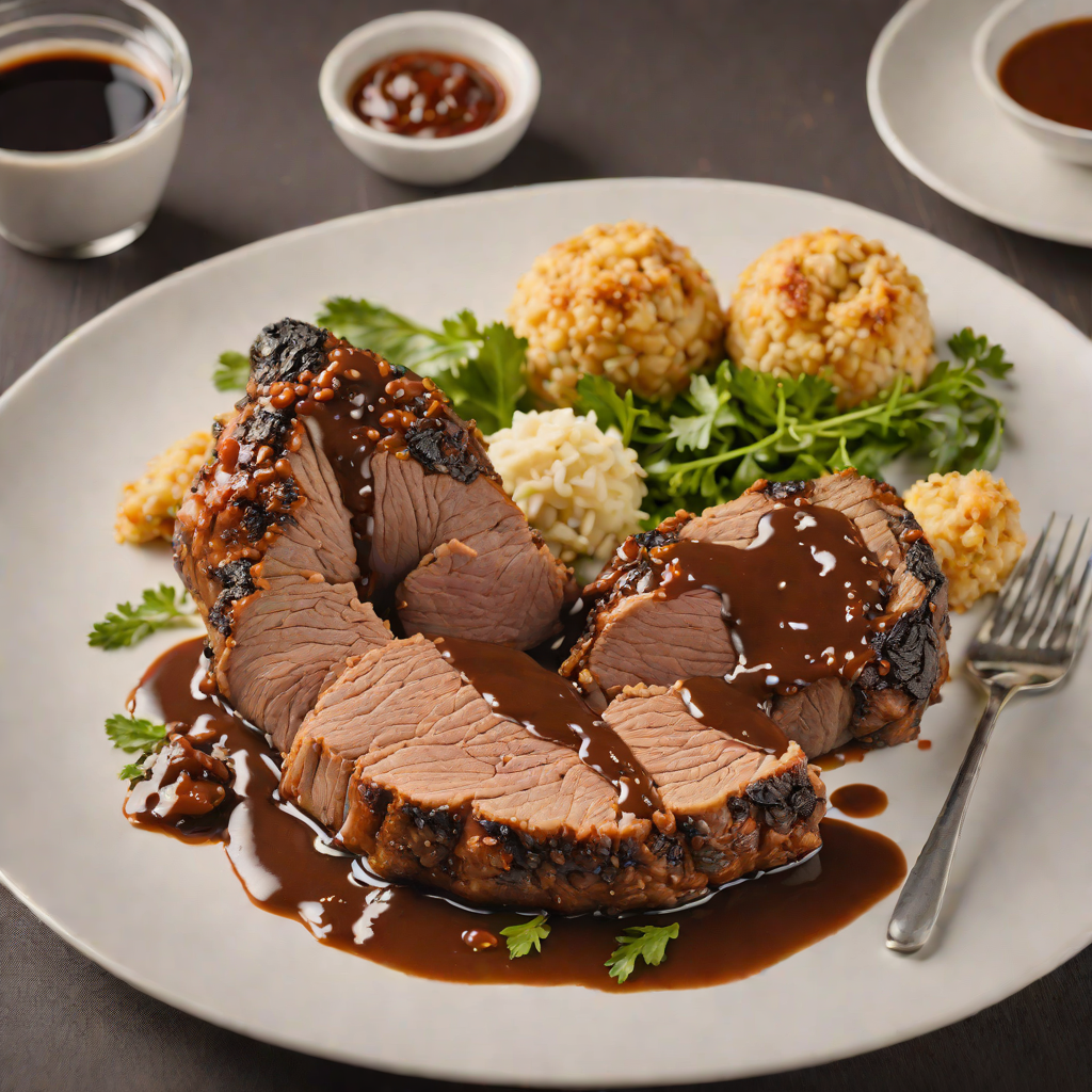 Bourbon-Glazed Smoked Pork Shoulder with Derby Pie Sauce