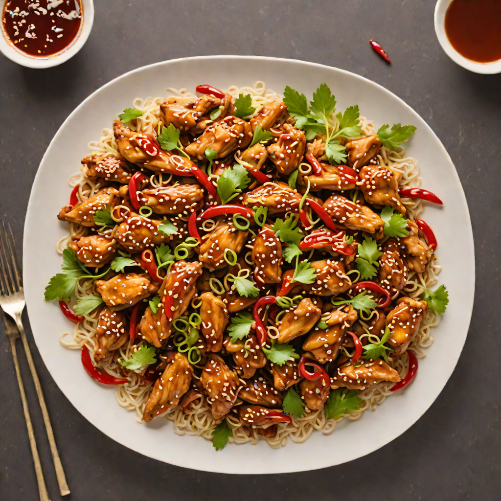 Spicy Stir-Fried Szechuan Chicken with Chili Garlic Sauce