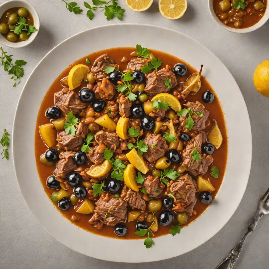 Slow-Cooked Lamb Tagine with Preserved Lemons and Olives