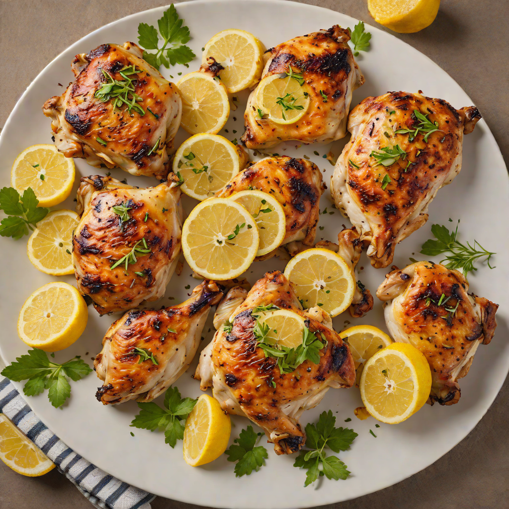 Halved Lemon-Garlic Roasted Chicken Thighs