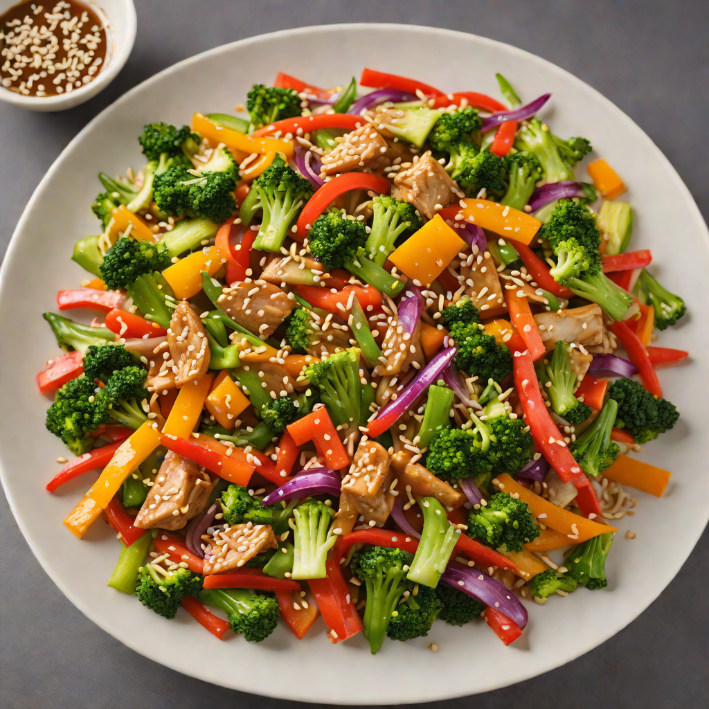 One-Pot Colorful Vegetable Stir Fry with Sesame Ginger Sauce