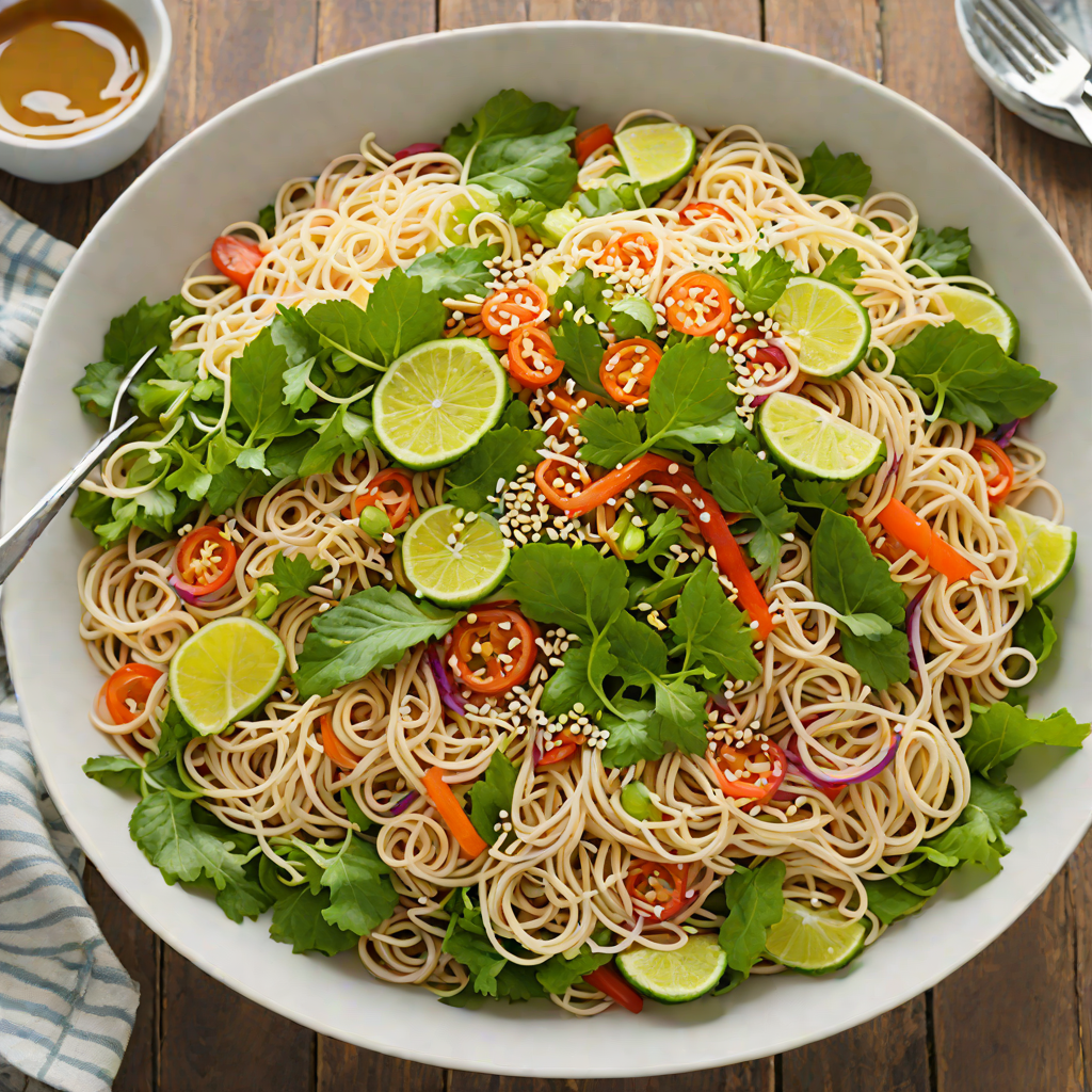 Quick Asian-Inspired Cold Noodle Salad with Sesame Dressing