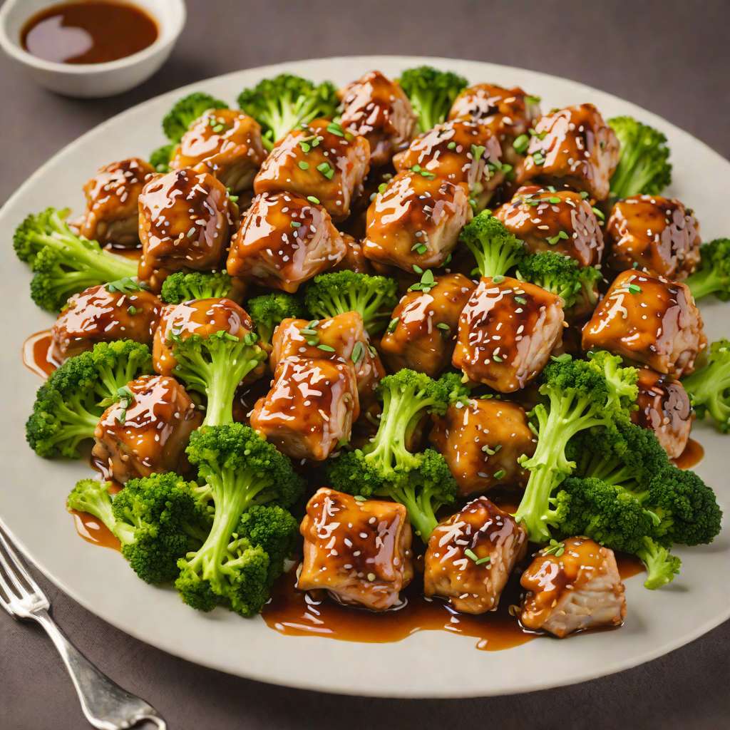 Honey-Ginger Glazed Chicken Bites with Steamed Broccoli
