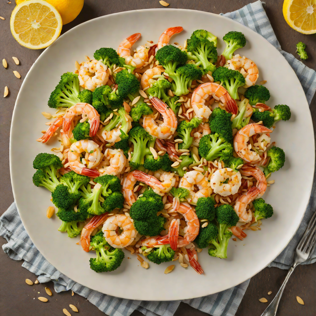 Sautéed Shrimp with Lemon-Garlic Broccoli and Almonds