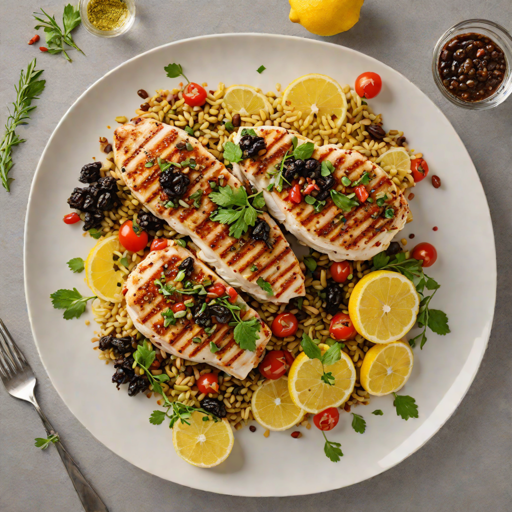 Grilled Lemon-Garlic Chicken with Mediterranean Olive Tapenade