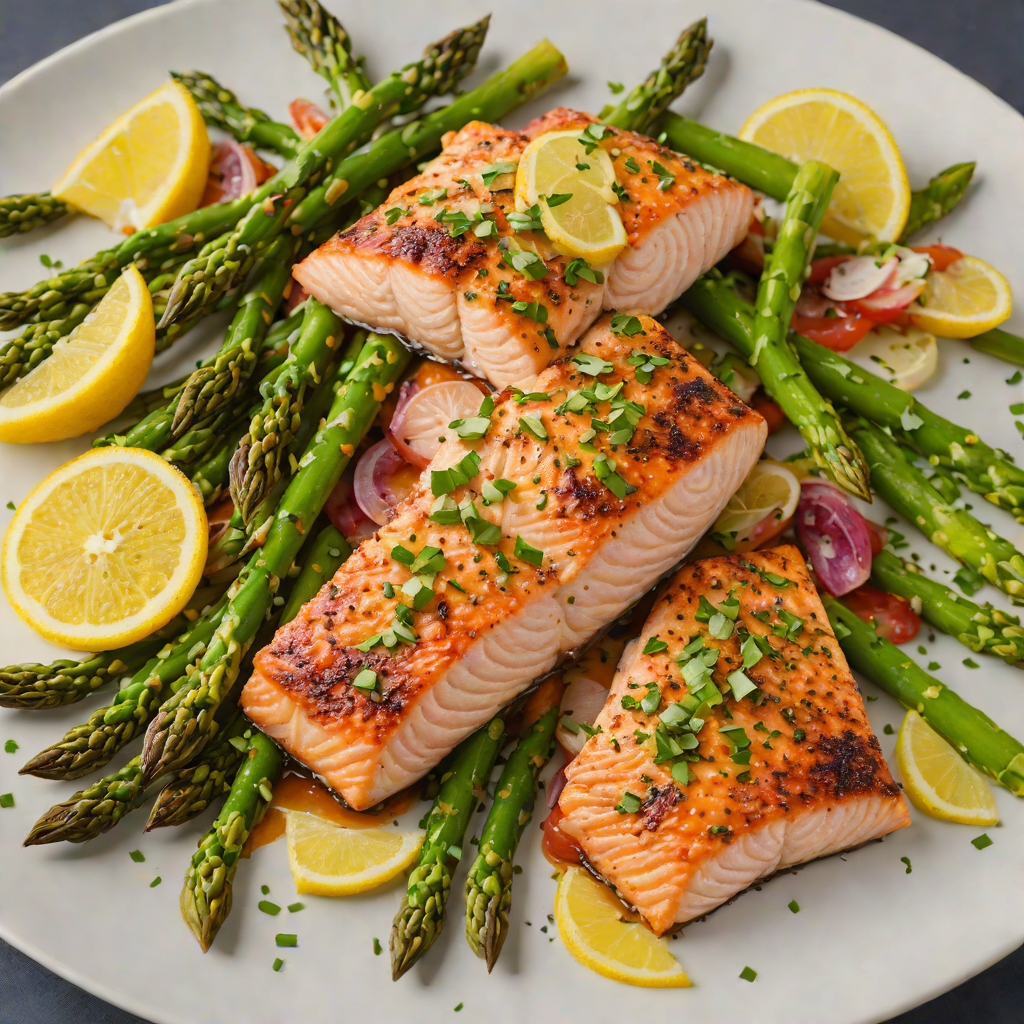 Sheet Pan Cajun-Spiced Salmon with Asparagus