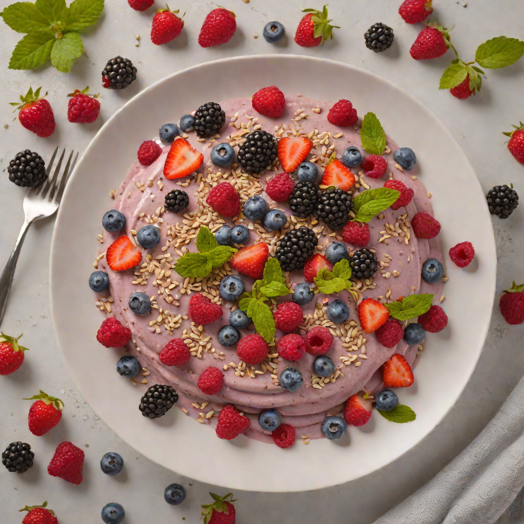 No-Bake Chia Pudding with Mixed Berry Puree