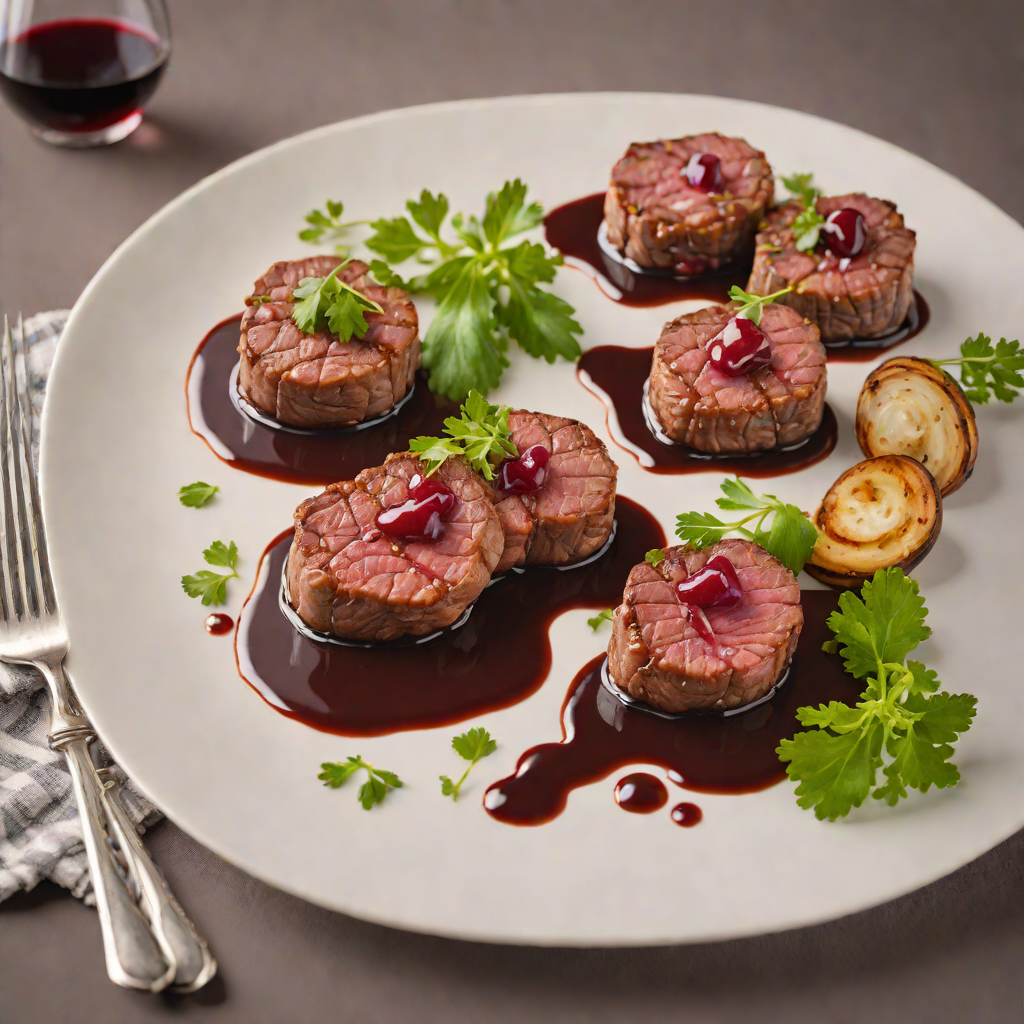 Pan-Seared Beef Medallions with Shallot-Red Wine Reduction