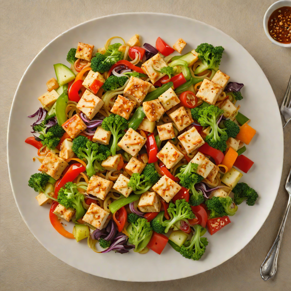 Garlic-Infused Stir Fry with Regional Tofu and Vegetables