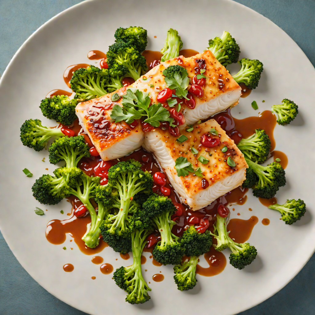 Pan-Seared Cod with Charred Broccoli and Chili-Garlic Sauce