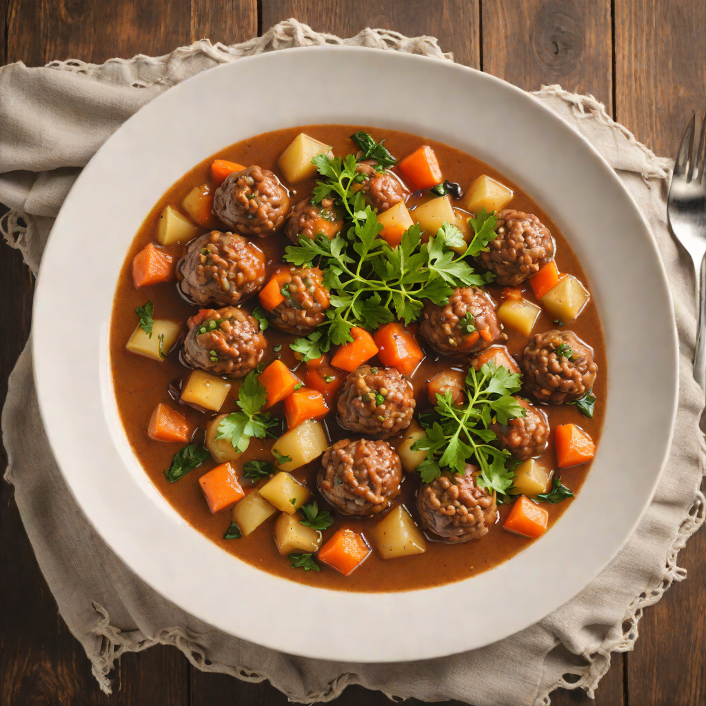 Alpine-Inspired Reindeer Meatball Stew
