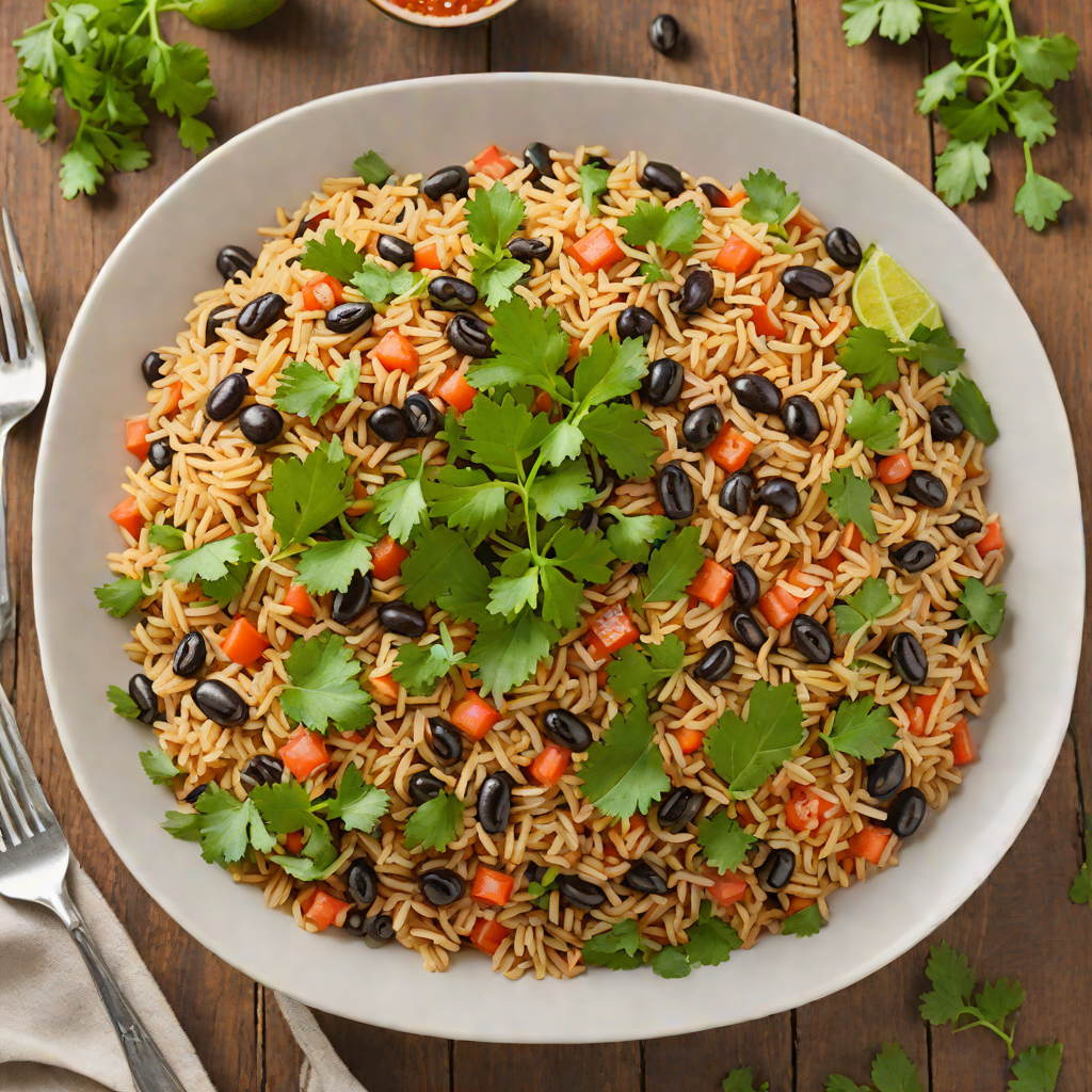 One-Pot Mexican Rice and Black Beans with Fresh Cilantro