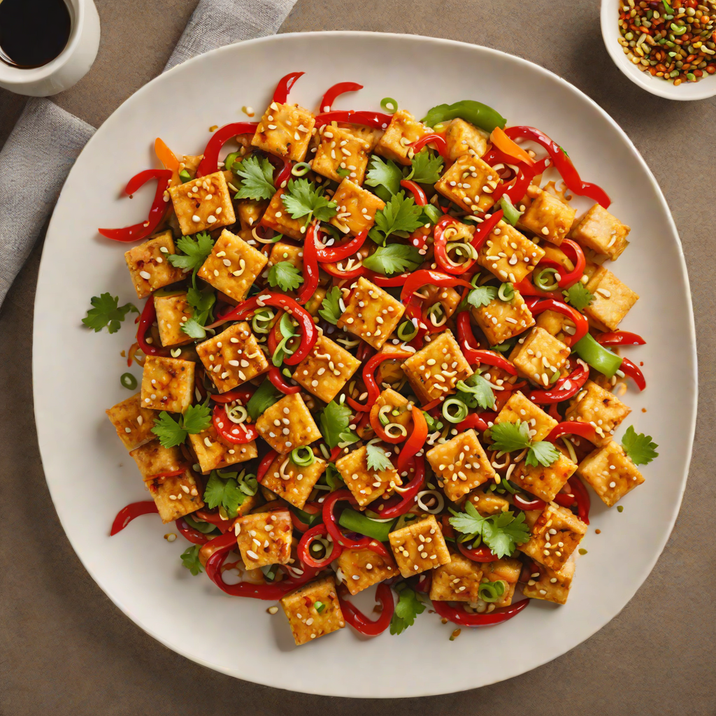 Stir-Fried Spicy Tofu with Garlic and Bell Peppers