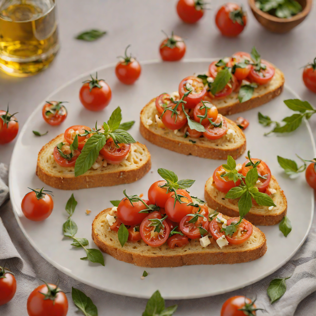 Istrian Olive Oil and Garlic Bruschetta with Cherry Tomatoes