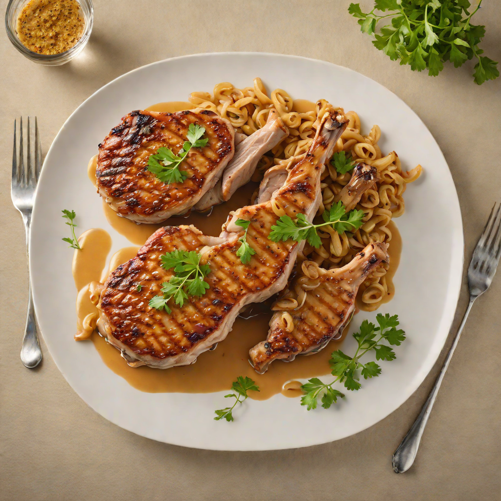 Pan-Seared Pork Chops with Caramelized Onions and Mustard Sauce