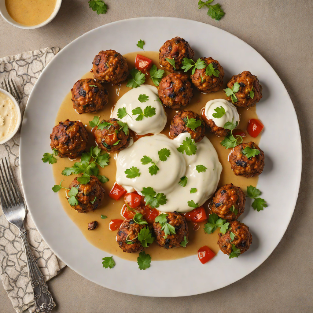 Baked Moroccan-Spiced Lamb Meatballs with Yogurt Sauce