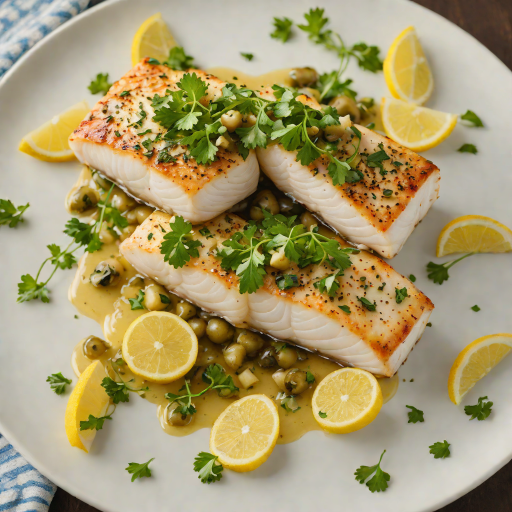 Baked Cod with Lemon-Caper Salsa Verde