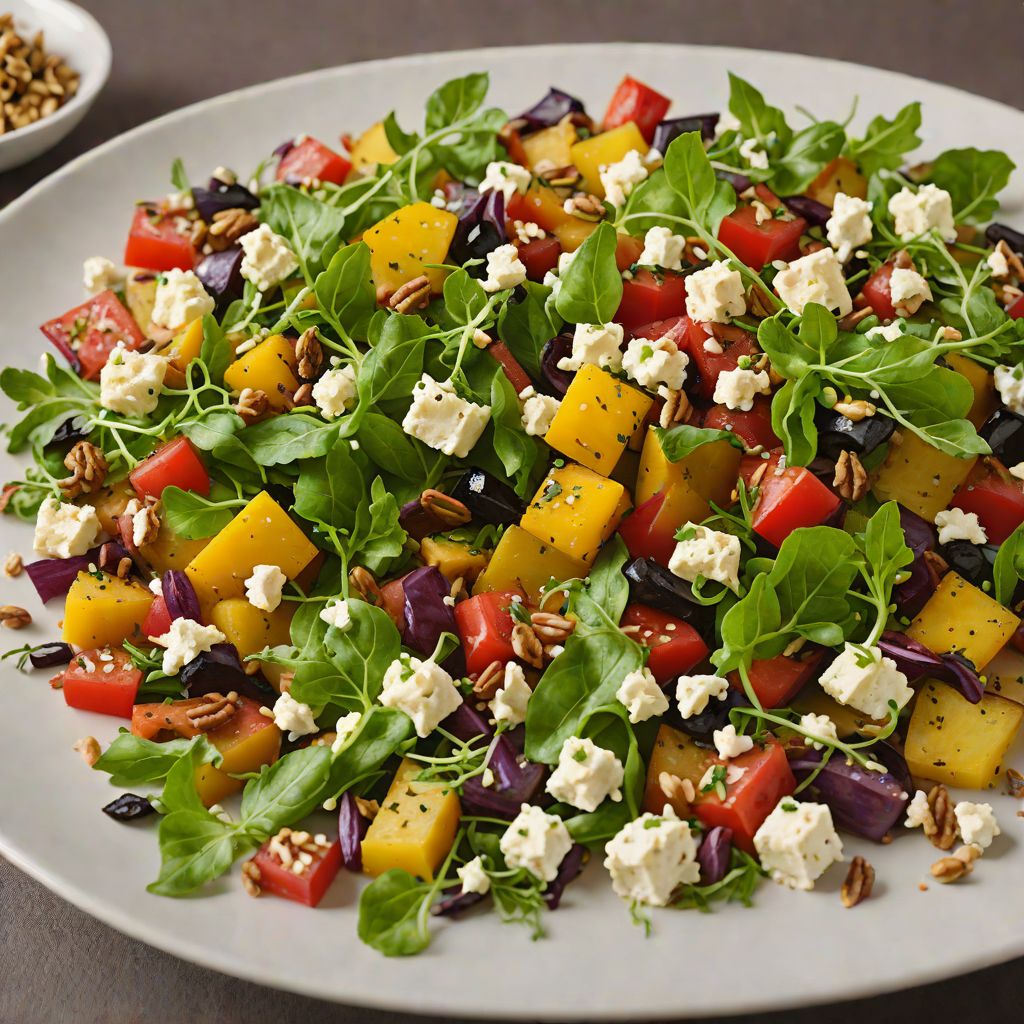 Istrian Roasted Vegetable and Feta Salad with Walnut Vinaigrette