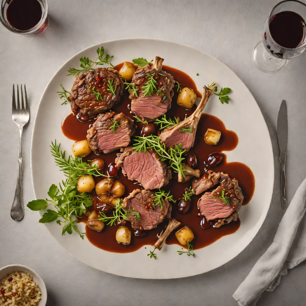 Slow-Cooked Istrian Lamb with Red Wine and Herbs