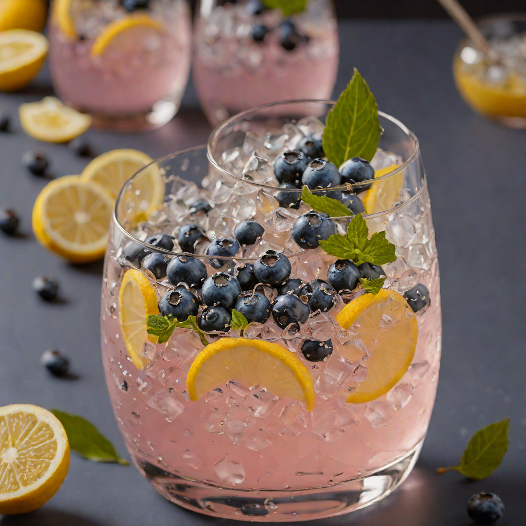 Sparkling Blueberry and Lemon Cooler