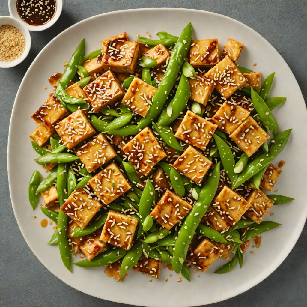 Stir-Fried Tofu with Snow Peas and Sesame-Ginger Sauce