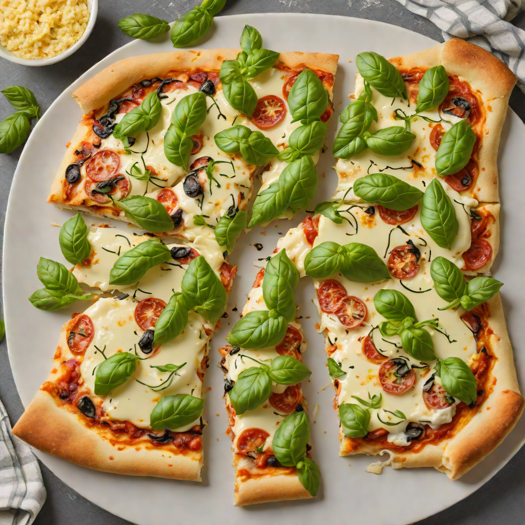 Oven-Baked White Mozzarella Pizza with Fresh Basil