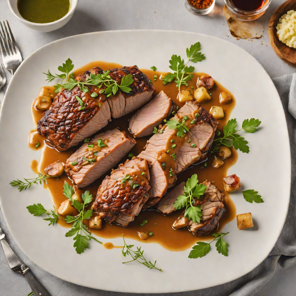 Slow-Braised Pork Shoulder with Istrian Herb Sauce