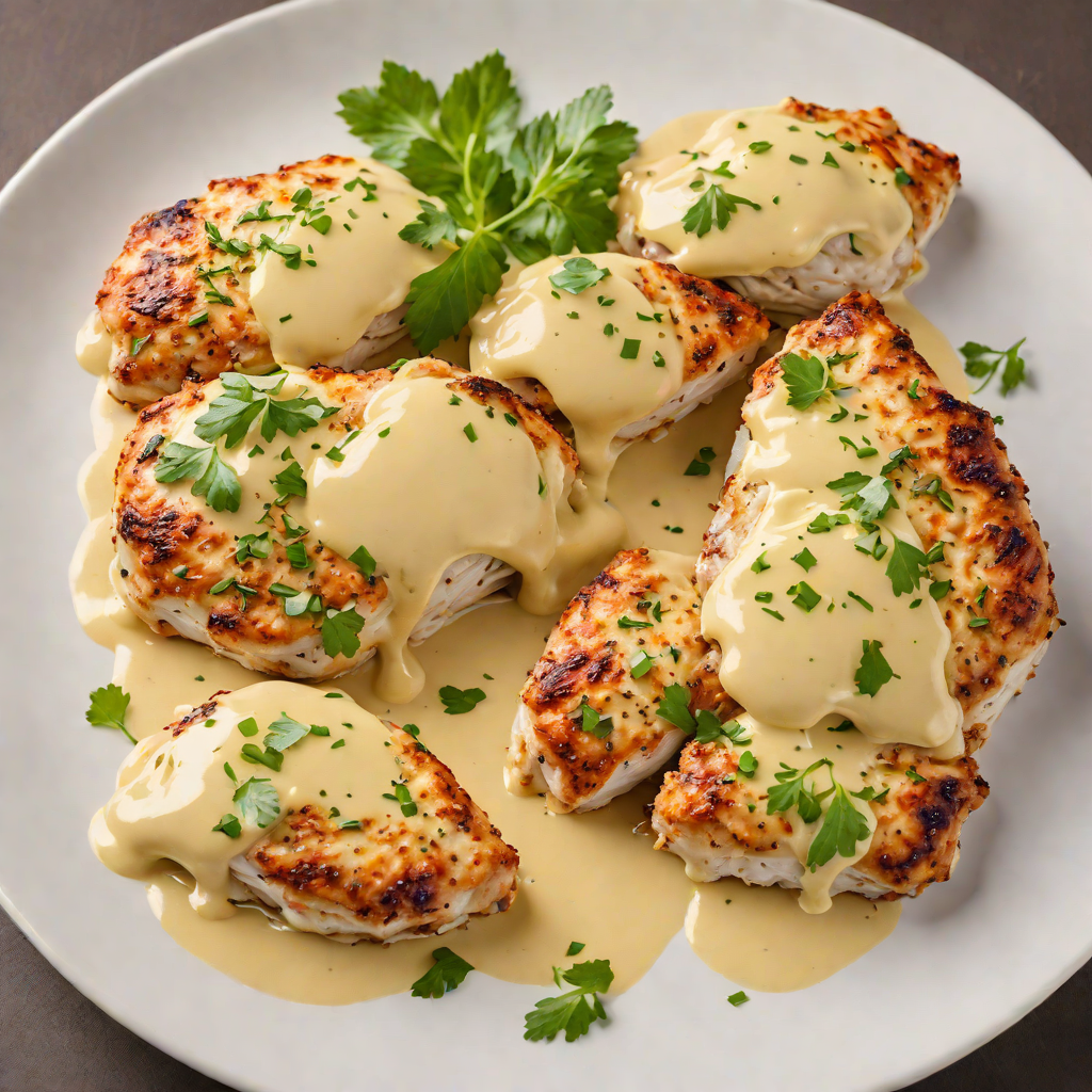 Cheese-Stuffed Chicken Breasts with Garlic Butter Sauce