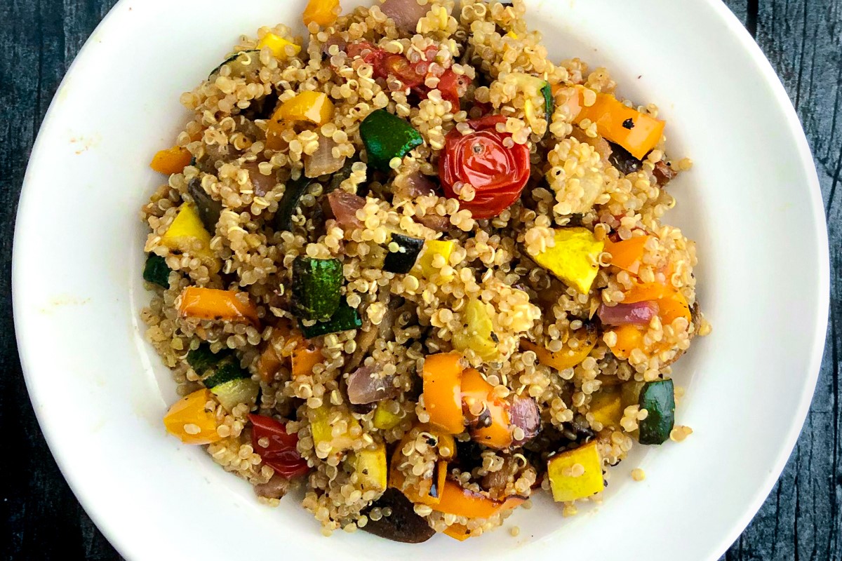 Quinoa and Vegetable Medley with Tahini Dressing