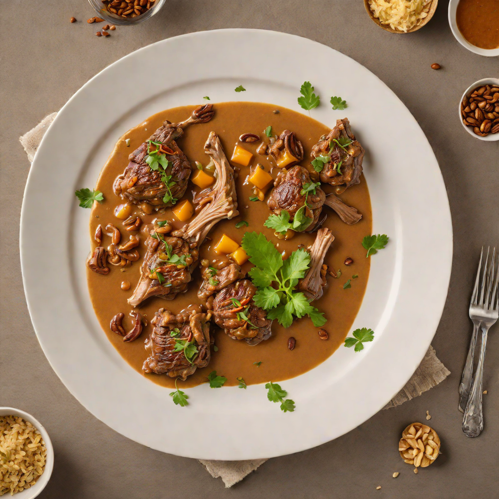 Slow-Cooked Kashmiri Lamb with Saffron and Walnut Gravy