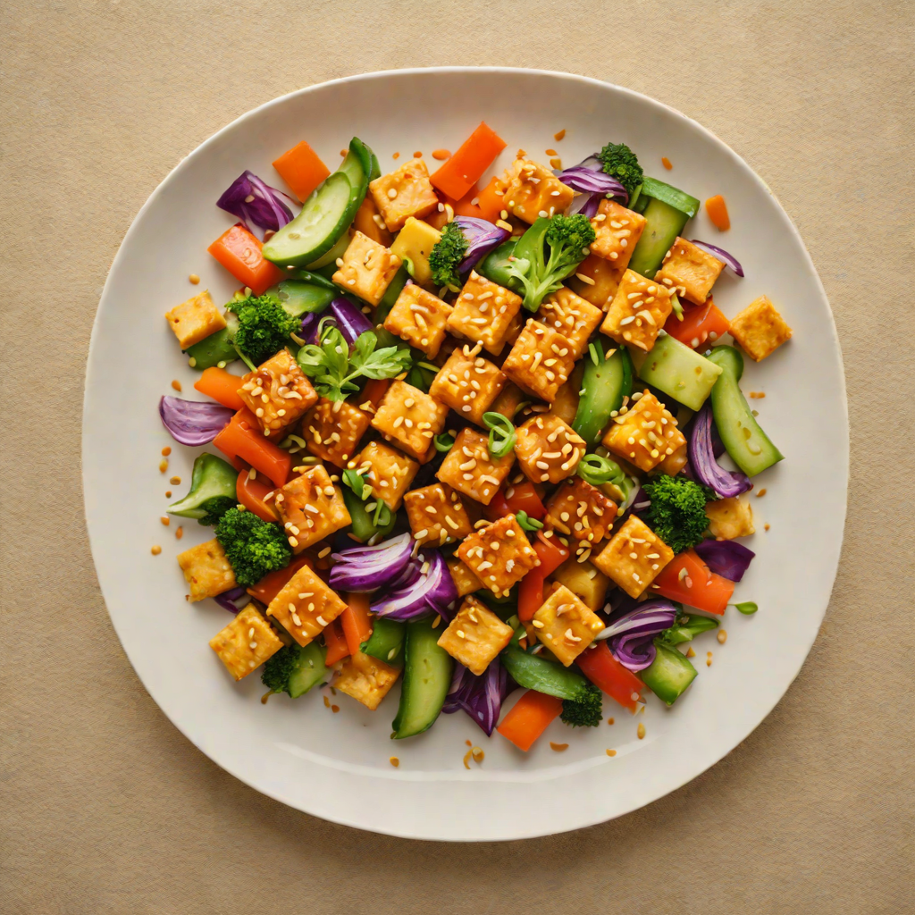 Stir-Fried Soy-Ginger Tofu with Rainbow Vegetables