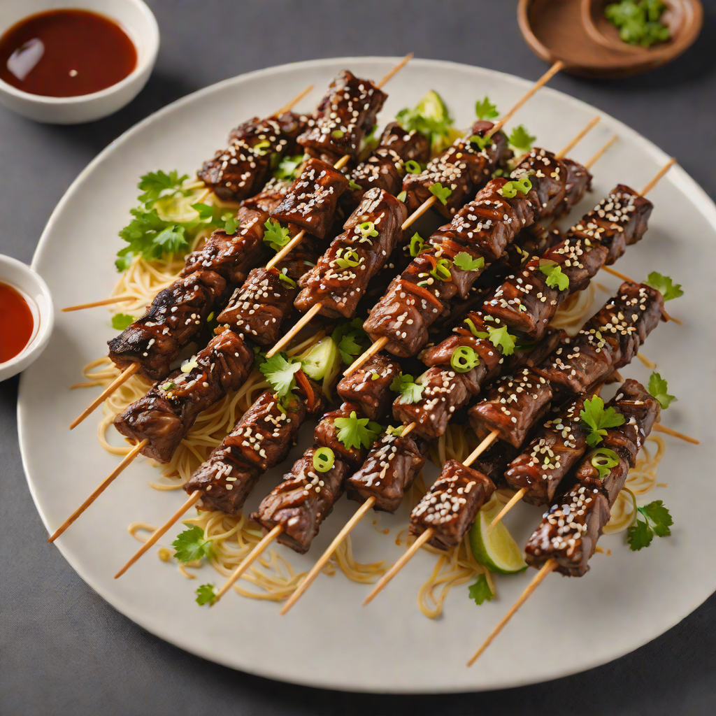Grilled Korean-Style Beef Short Rib Skewers