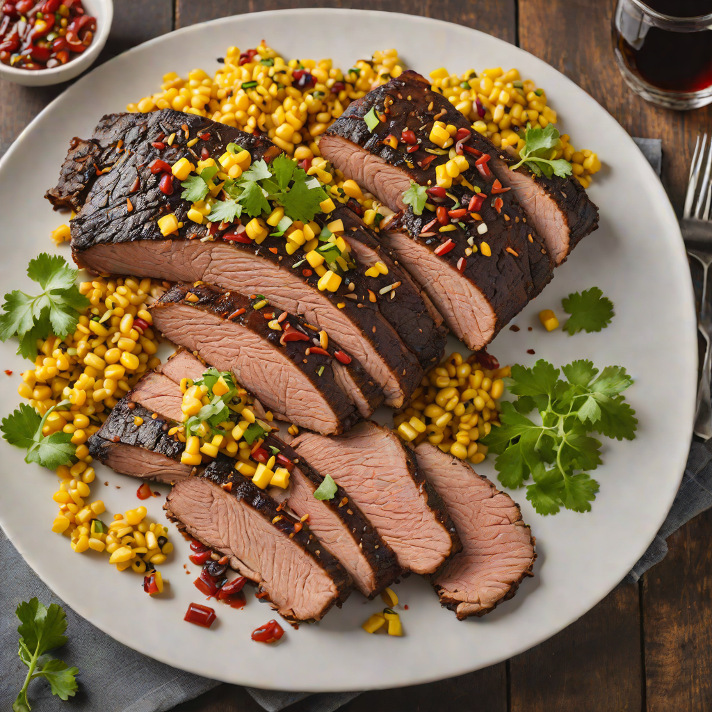 Slow-Smoked Texas Brisket with Charred Corn Relish
