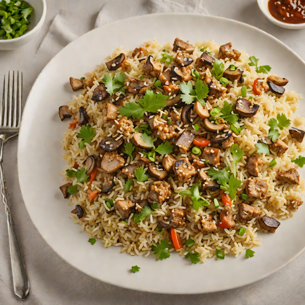 Cauliflower Rice Stir-Fry with Ground Pork and Mushrooms